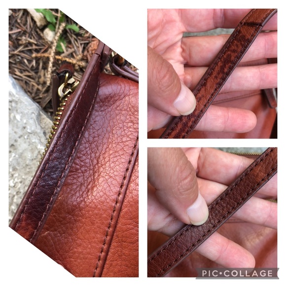 Margot Leather Crossbody-Brown-10x8-Multi Compartment-Zip Top Closure-GUC - Picture 14 of 17